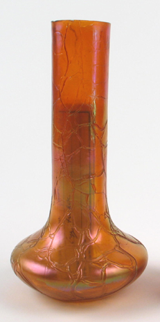 Appraisal: AN AUSTRIAN LOETZ ART GLASS VASE The iridescent amber-pale orange