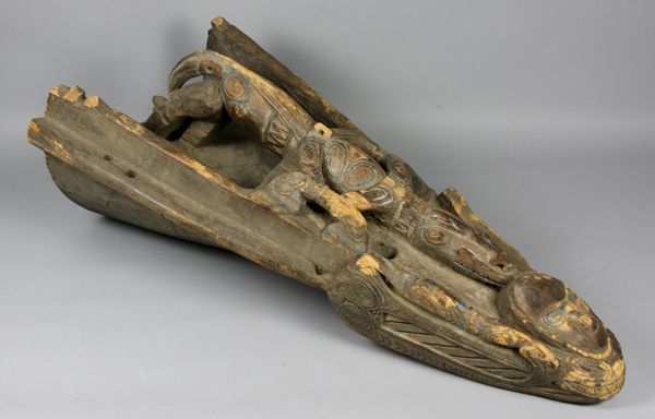 Appraisal: Sepik river region New Guinea figural canoe prow h x