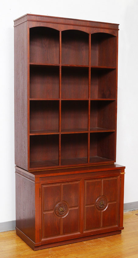 Appraisal: KOREAN FURNITURE CO BOOKCASE ON CABINET Korean Furniture Mfg Co