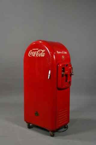 Appraisal: VINTAGE COKE VENDING MACHINEDomed bright red authentic Coke Machine Model