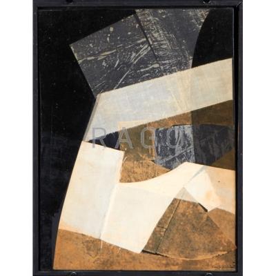 Appraisal: DANTE LEONELLI Italian b Abstract mixed media on panel collage