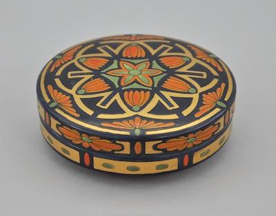 Appraisal: A Hand Painted Dresser Box Dated A finely painted and