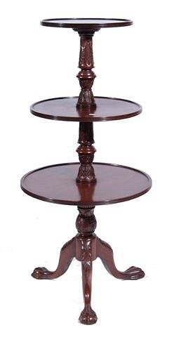 Appraisal: A Victorian mahogany dumb waiter the tripod base with claw