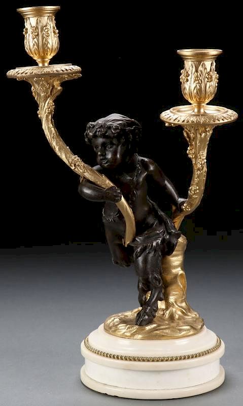 Appraisal: A LOUIS XV STYLE FIGURAL CANDELABRUM TH C A LOUIS