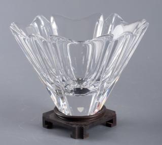 Appraisal: Orrefors Swedish Tulip Vase w Stand Crystal signed to bottom