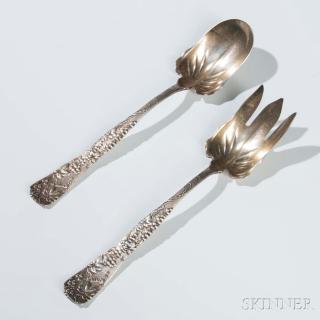 Appraisal: Pair of Tiffany Co Vine Pattern Sterling Silver Salad Server