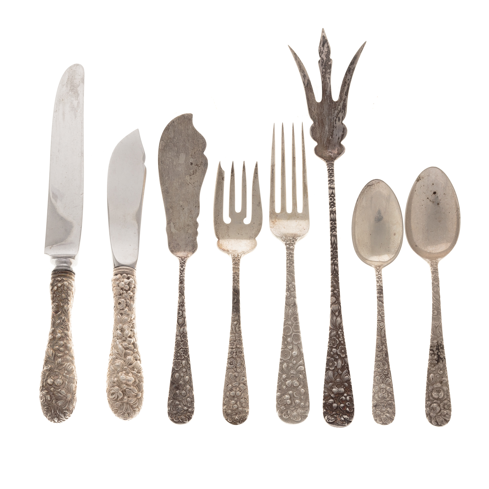 Appraisal: STIEFF STERLING STIEFF ROSE PARTIAL FLATWARE SERVICE Including twelve dinner