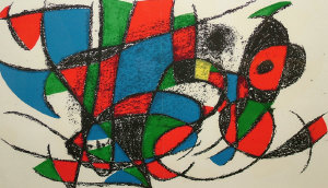 Appraisal: After Joan Miro - - Abstract Composition lithograph printed in