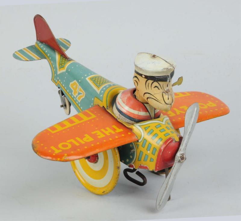 Appraisal: Marx Tin Litho Wind-Up Popeye The Pilot Toy version Original