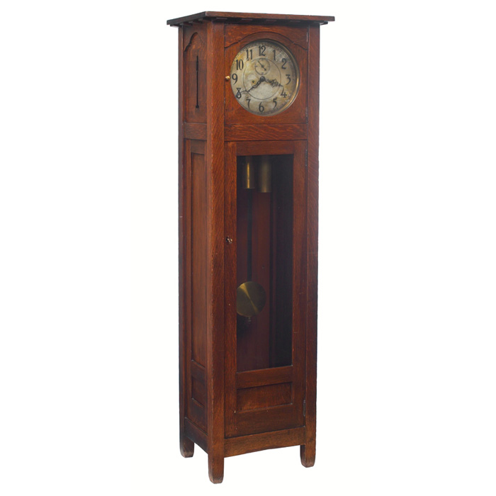 Appraisal: Tobey Furniture tall-case clock weight-driven movement with original face and