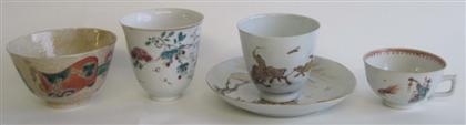 Appraisal: Collection of assorted Chinese porcelain cups and saucerComprising four cups