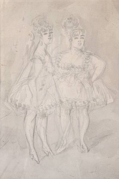 Appraisal: Attributed to Constantin Guys French - A study of two