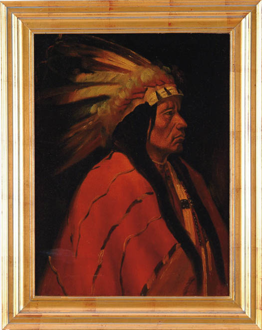 Appraisal: UNSIGNED Canadian American th th Century INDIAN CHIEF Oil on