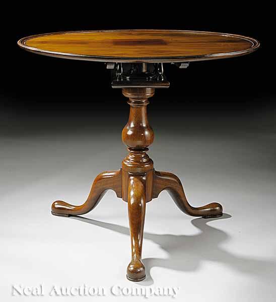 Appraisal: An American Chippendale Carved Mahogany Tilt-Top Tea Table late th