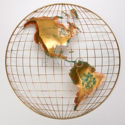 Appraisal: C JERE ARTISAN HOUSE Globe sculpture Los Angeles CA Enameled