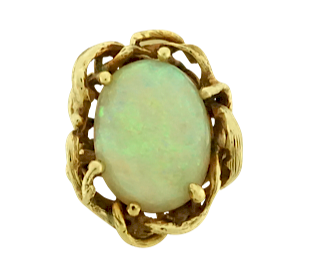 Appraisal: Fourteen Karat Opal Ring Lot Fourteen Karat Yellow Gold Opal