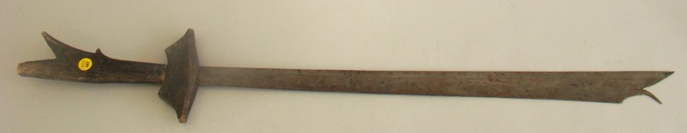 Appraisal: CHINESE STEEL AND WOOD SWORD th CenturyRusty Length