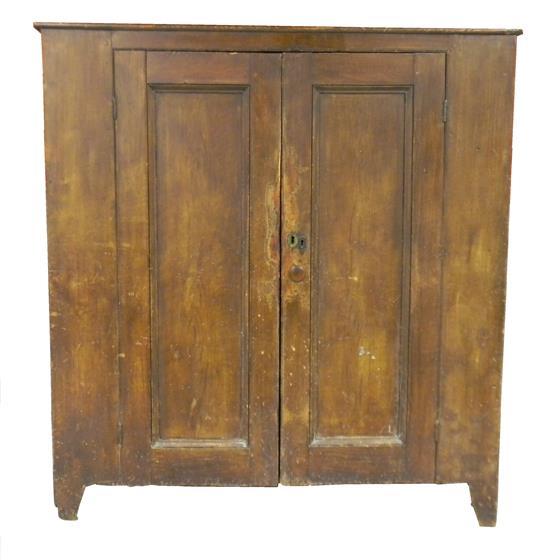 Appraisal: th C American primitive cupboard pine with grain painted finish