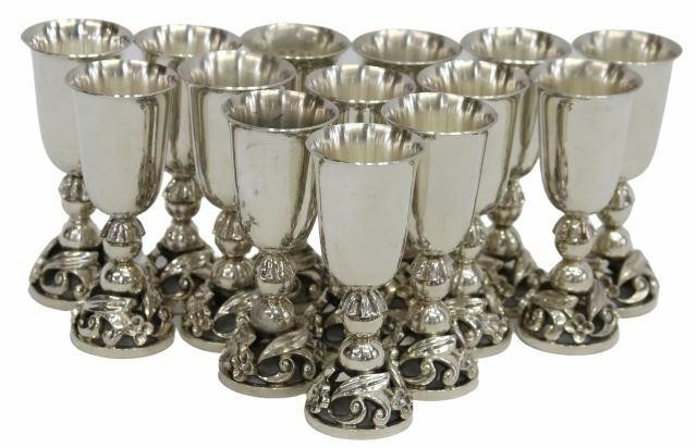 Appraisal: lot of Modernist sterling silver cordial cups Alphonse La Paglia