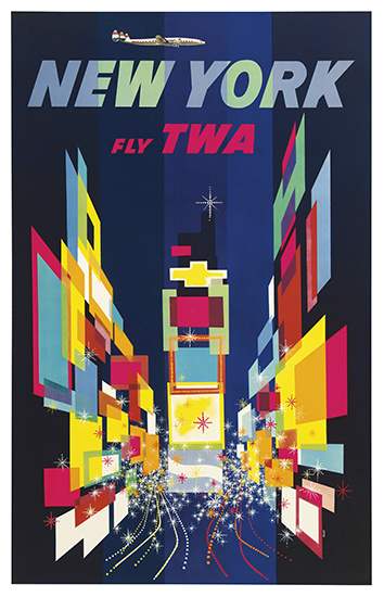 Appraisal: DAVID KLEIN - NEW YORK FLY TWA x inches x