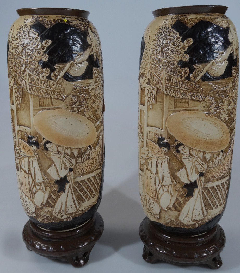 Appraisal: A pair of early to mid thC Bretby vases the