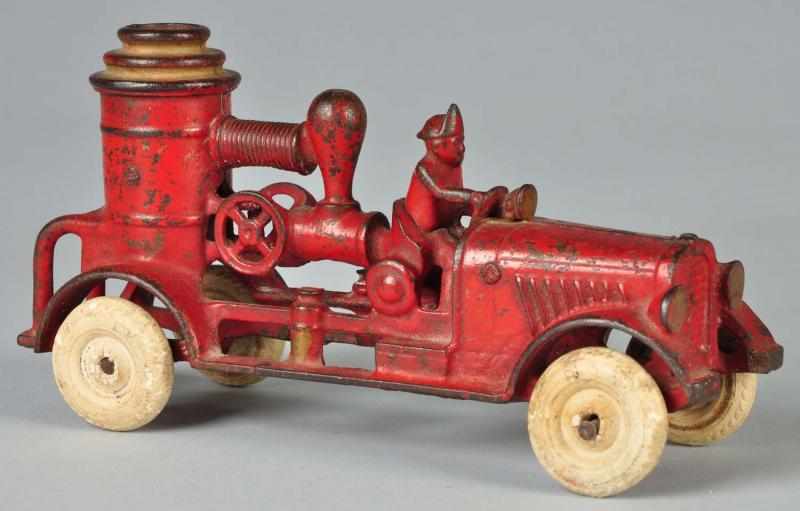 Appraisal: Cast Iron Arcade Fire Pumper Toy Description American Embossed Arcade