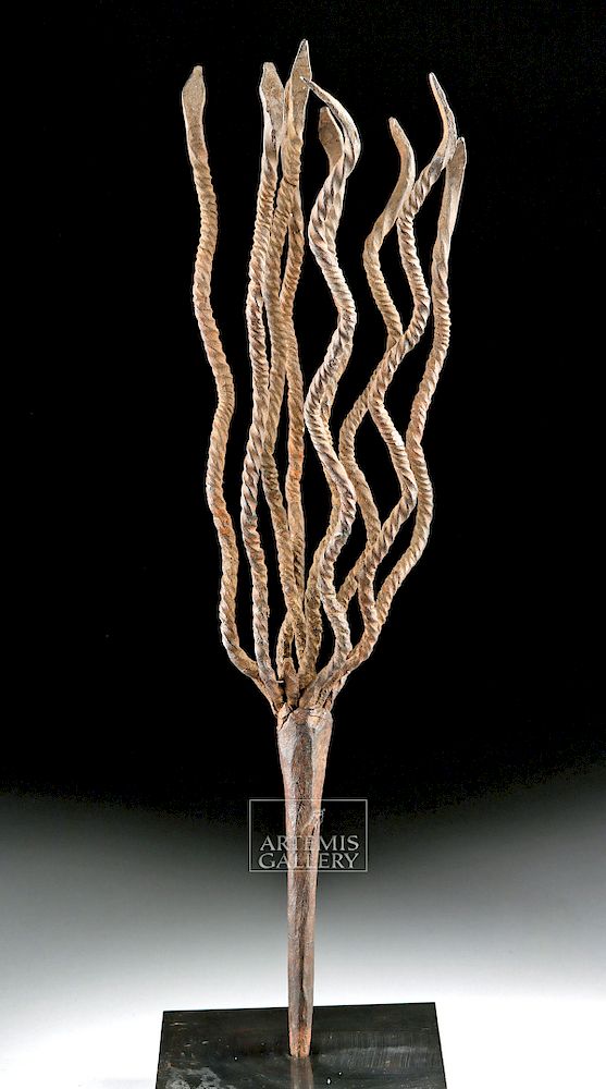 Appraisal: th C African Mumuye Iron Rain Wand West Africa Nigeria