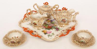 Appraisal: A Jacob Petit Paris porcelain t te- -t te circa