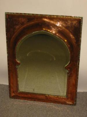 Appraisal: A COPPER FRAMED PIER GLASS c of oblong form the