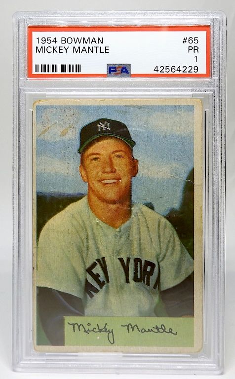 Appraisal: Bowman Mickey Mantle Baseball Card PSA United States Bowman Mickey