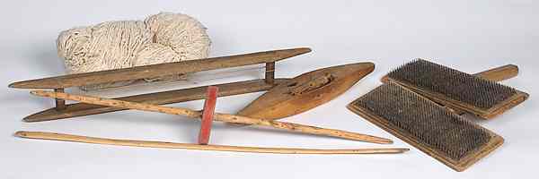 Appraisal: Hopi Weaving Tools lot of includes a pair of carding