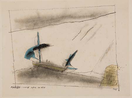 Appraisal: LYONEL FEININGER Running before the Wind Watercolor and ink on