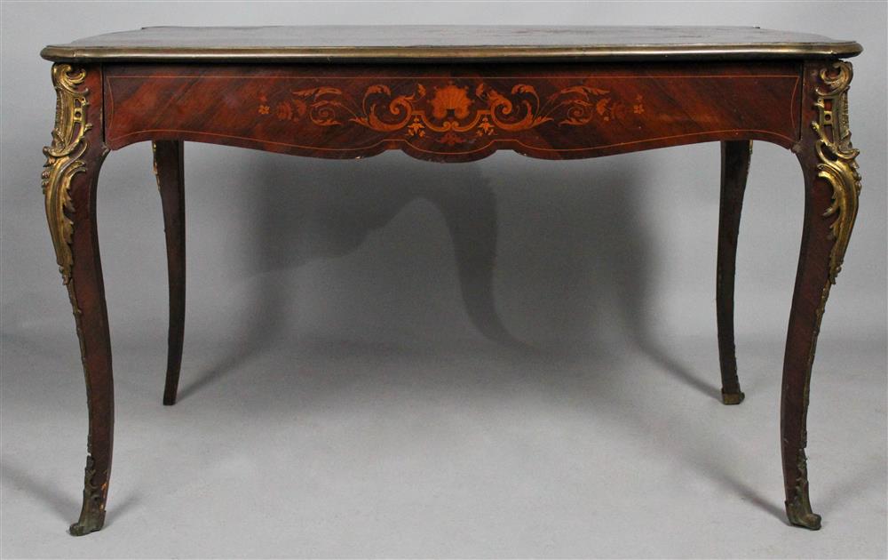 Appraisal: NAPOLEON III ORMOLU MOUNTED MARQUETRY INLAID KINGWOOD DESK h w