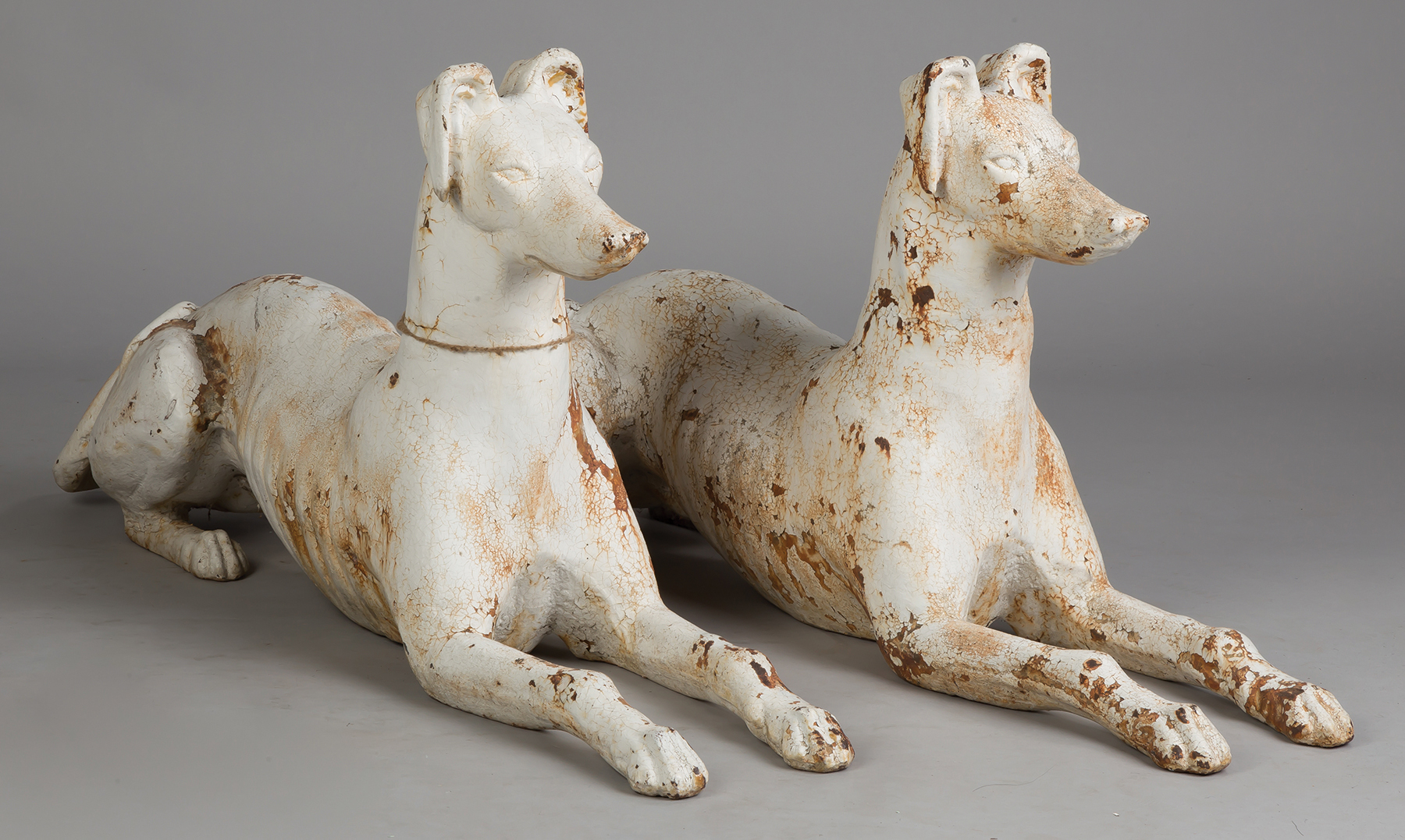 Appraisal: Pair of Cast Iron Whippets Probably J W Fiske NY