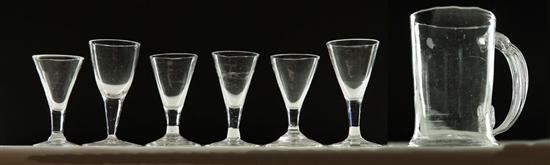 Appraisal: GROUP OF COLORLESS GLASS American and English th century Six