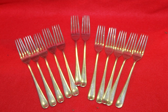 Appraisal: A SET OF TWELVE SILVER RAT-TAIL PATTERN DESSERT FORKS Birmingham