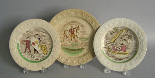 Appraisal: Three Staffordshire ABC plates th c - dia and dia