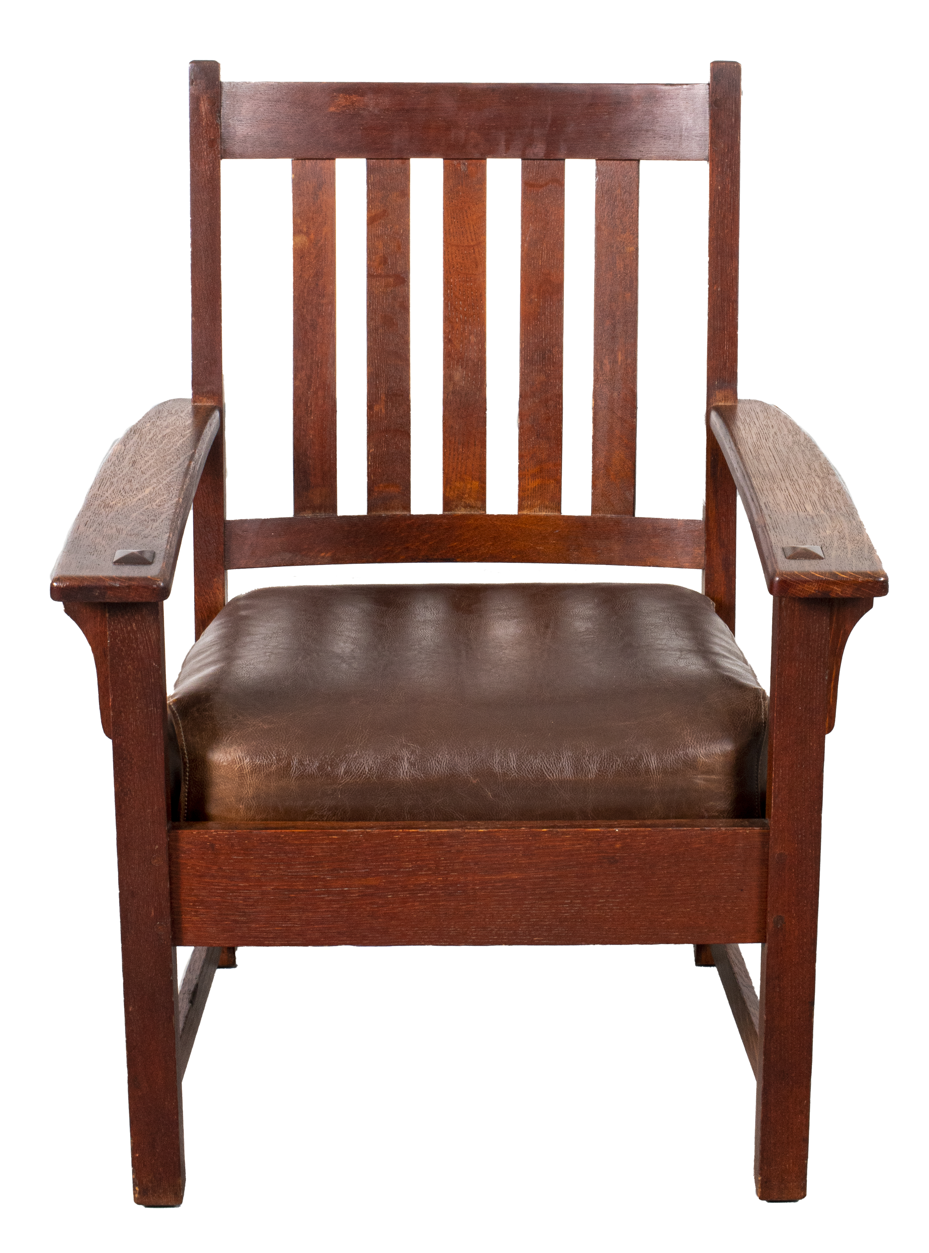 Appraisal: STICKLEY ARTS CRAFTS MISSION ARMCHAIR Stickley Arts Crafts Mission armchair