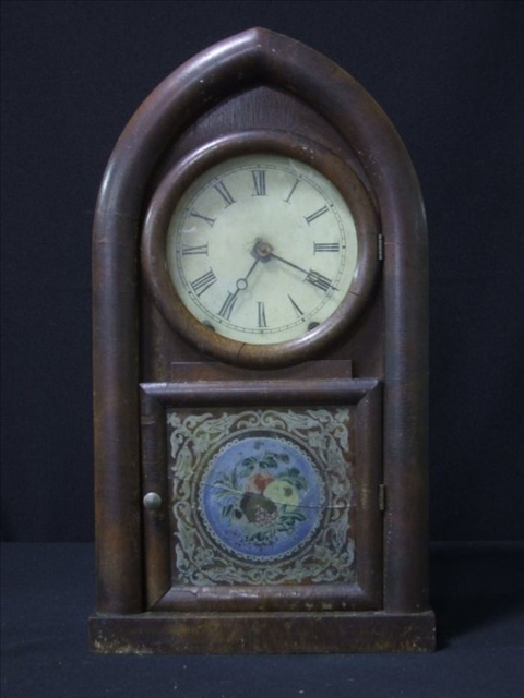 Appraisal: AMERICAN VICTORIAN MAHOGANY MANTLE CLOCK Mid late th century New