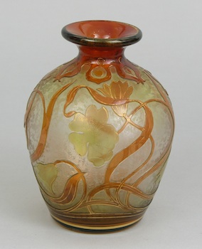 Appraisal: A Honesdale Glass Vase A Honesdale glass vase in amber