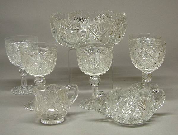 Appraisal: A grouping of American Brilliant cut glass table articles late