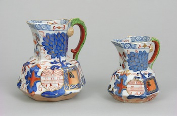 Appraisal: A Pair of Japan Style Davenport Stoneware Jugs English ca