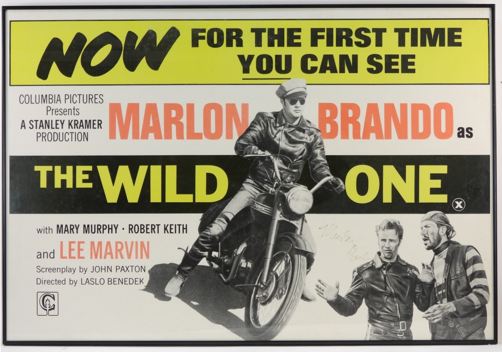 Appraisal: MARLON BRANDO SIGNED THE WILD ONE POSTER United States th