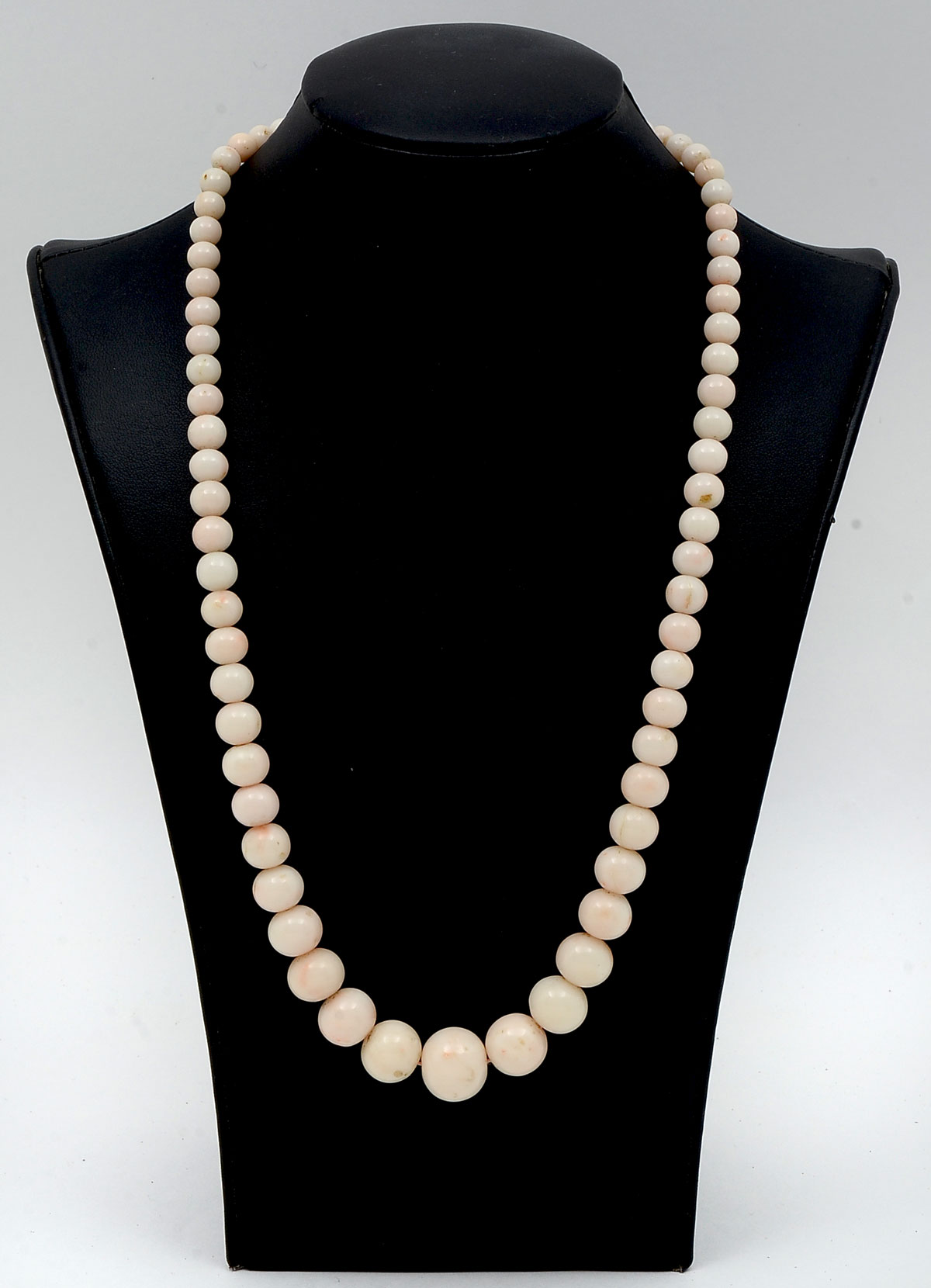 Appraisal: ANGEL SKIN CORAL BEAD NECKLACE WITH K CLASP Graduated Angel