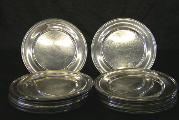 Appraisal: Set of Twenty-One Alvin Sterling Silver Bread-and-Butter Plates in the