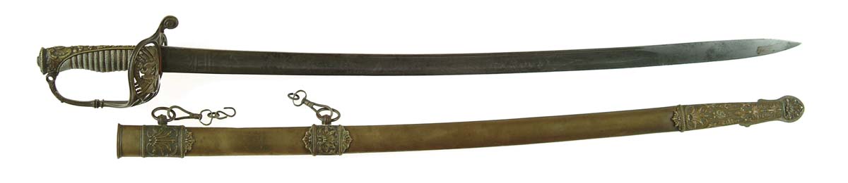 Appraisal: PRESENTATION CIVIL WAR OFFICERS SWORD French import non-regulation foot officer