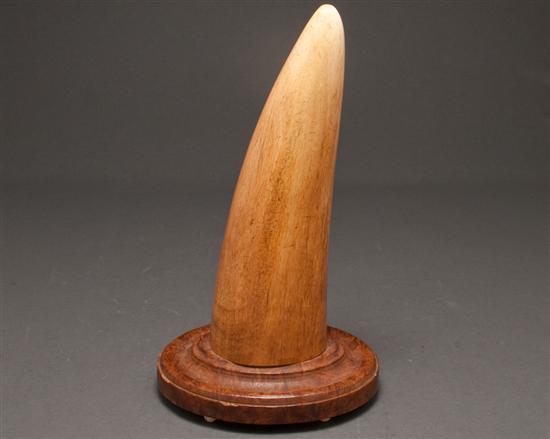 Appraisal: Ivory tusk section th century in H mounted on a