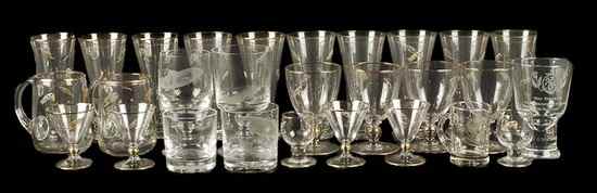 Appraisal: An assortment of fishing related drinking glass see illustration on