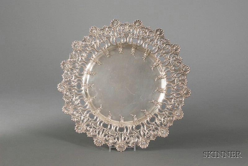 Appraisal: Tiffany Co Sterling Salver - round the wide rim cast