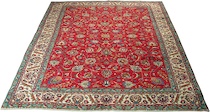 Appraisal: Another Tabriz Carpet Bright red ground woven with Shah Abbas